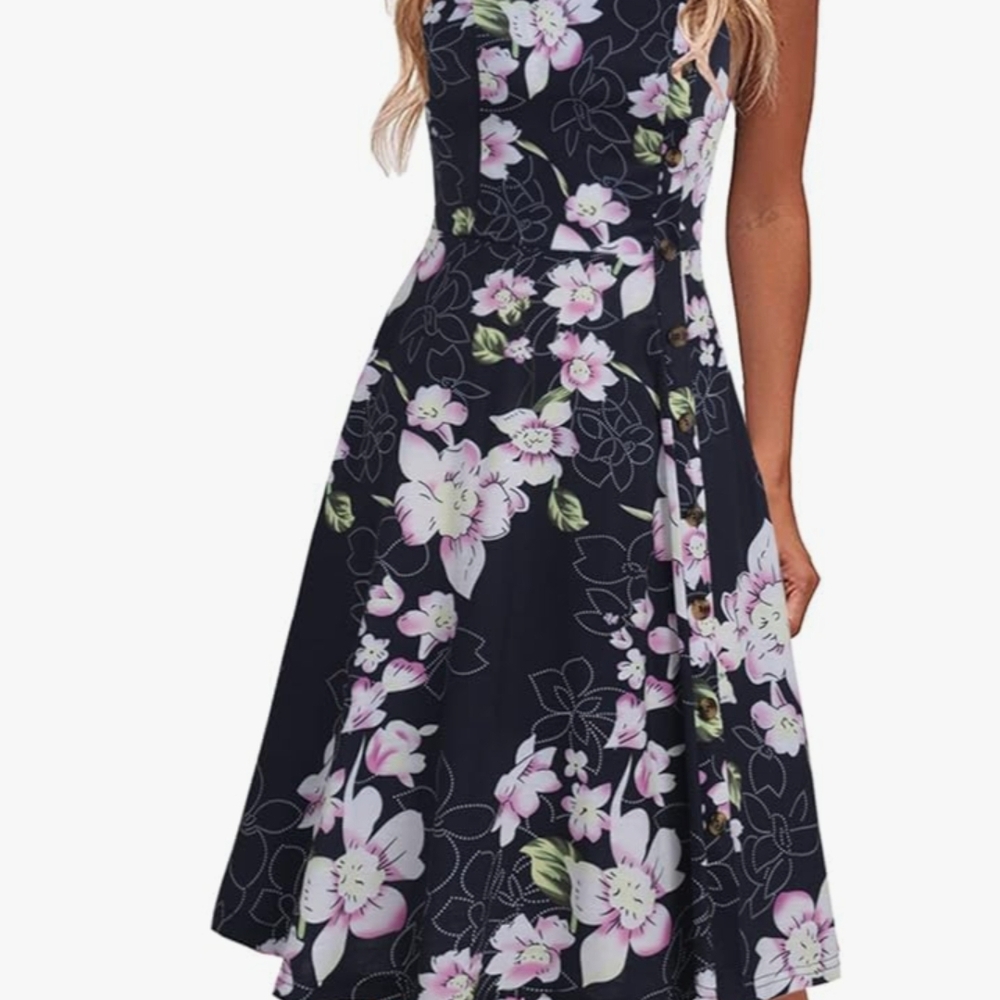 Floral Black Dress